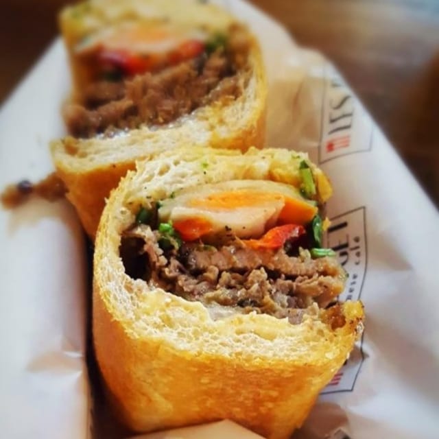 Oak Smoked Brisket Baguette.